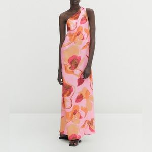 Massimo Dutti - Long Floral Print asymmetrical dress